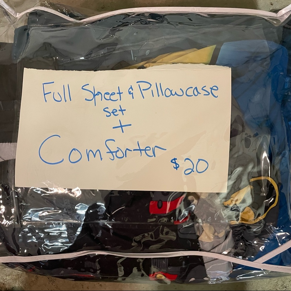 Full Sheets, Comforter and Pillow Case Set